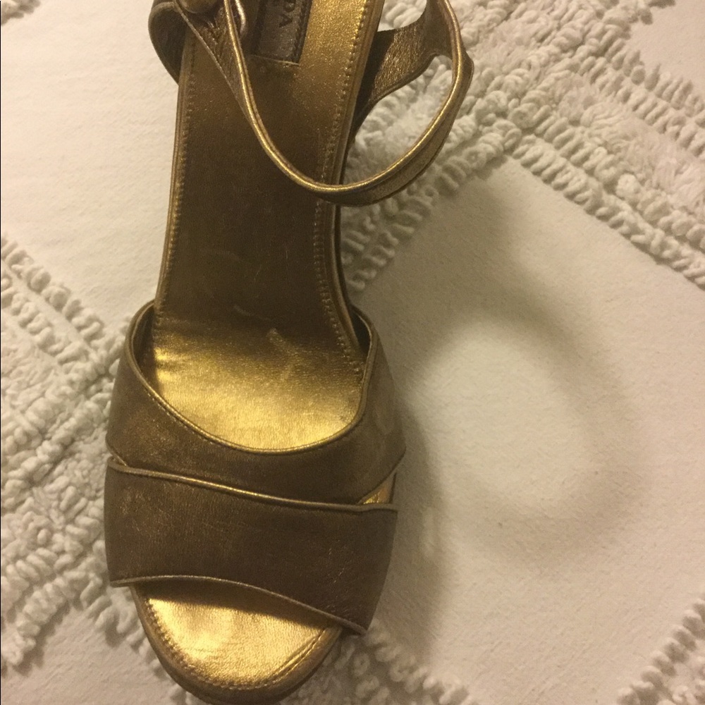 Prada bronze wedge shoes - Picture 4 of 6